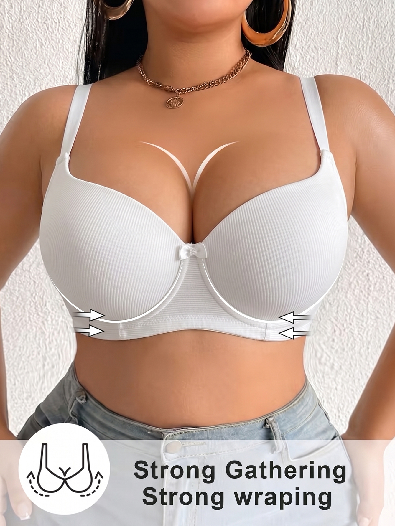 Plus Size Women Bra Thin Cup U - Push Up Bra Padded incelemesi ve fiyatı
