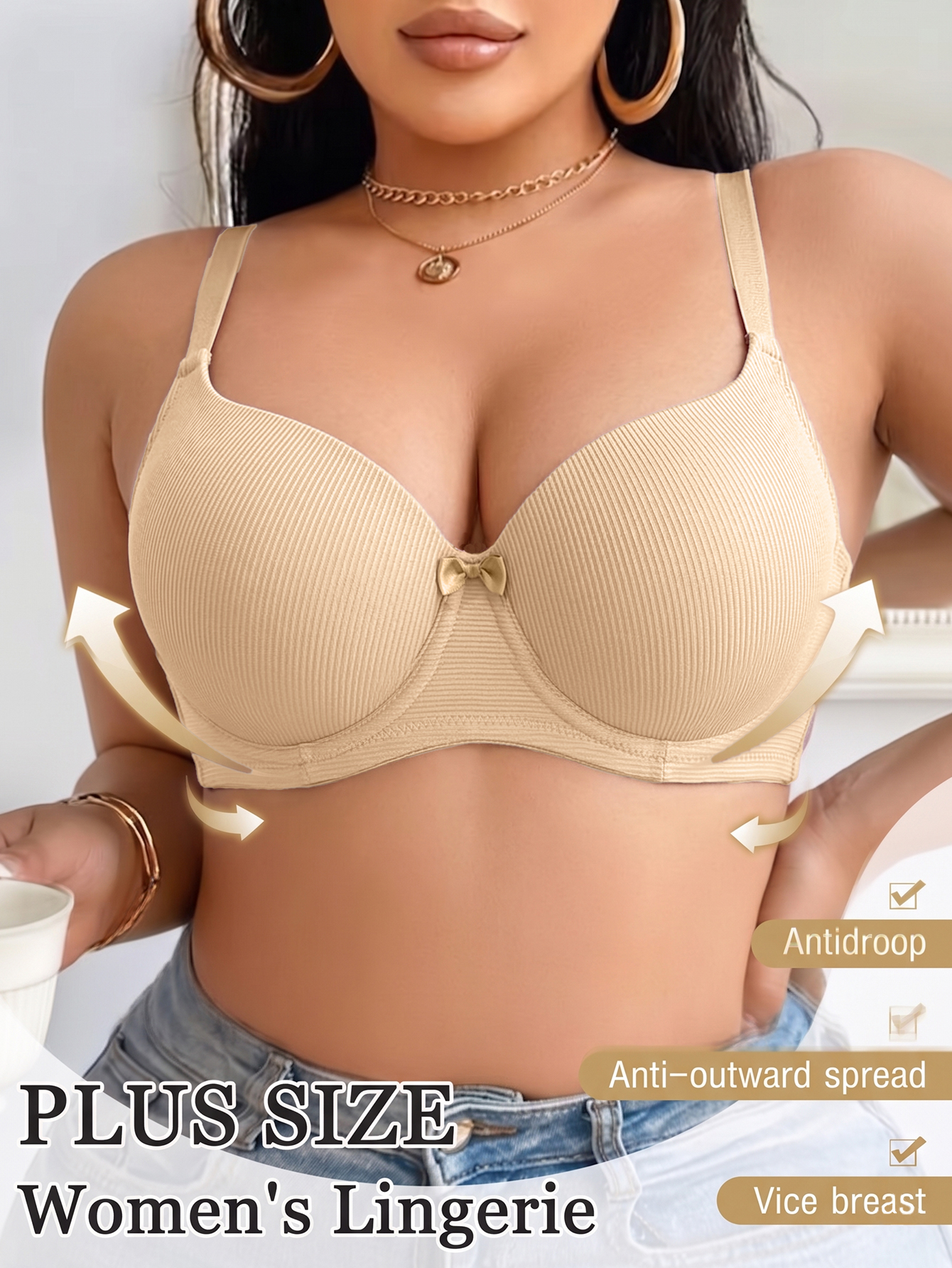 Plus Size Women Bra Thin Cup U - Push Up Bra Padded incelemesi ve fiyatı
