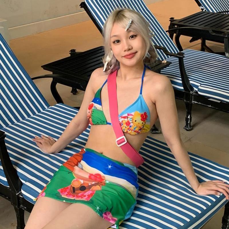 Y2K Girls Kawaii Hello Kittys  - Thong Bikini Women incelemesi ve fiyatı